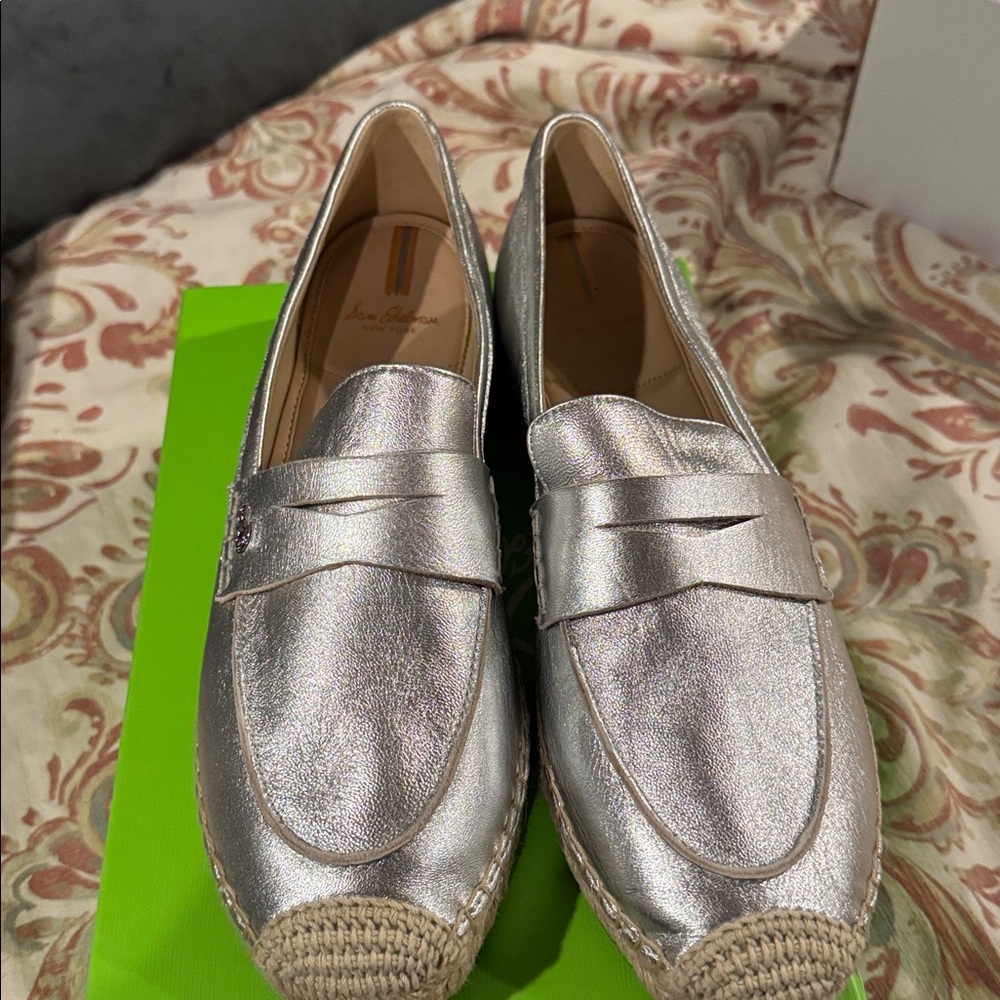 Sam Edelman Silver Leather Loafers